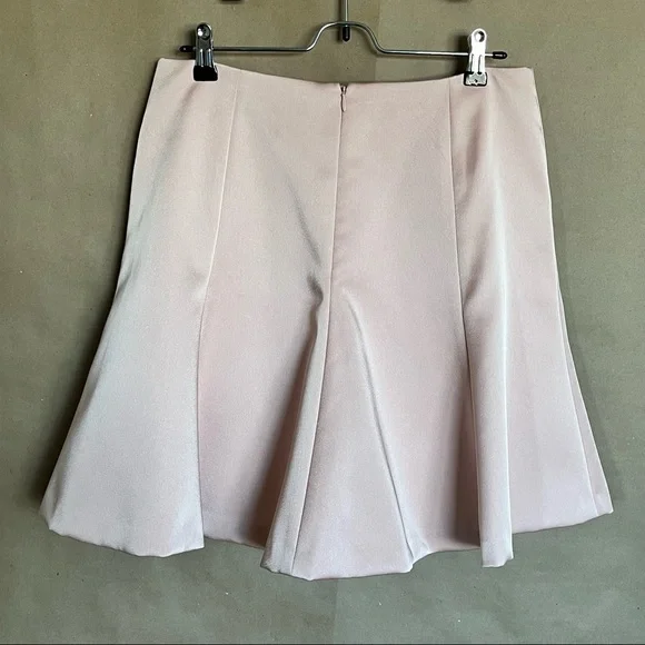 ✨NWT✨🏷Ann Taylor: Pale Pink A-line/Flare Satin-Sheen Fully-Line Skirt - Picture 4 of 14